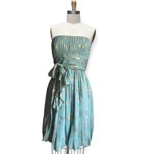 BCBG Maxazria Teal Silk Dress